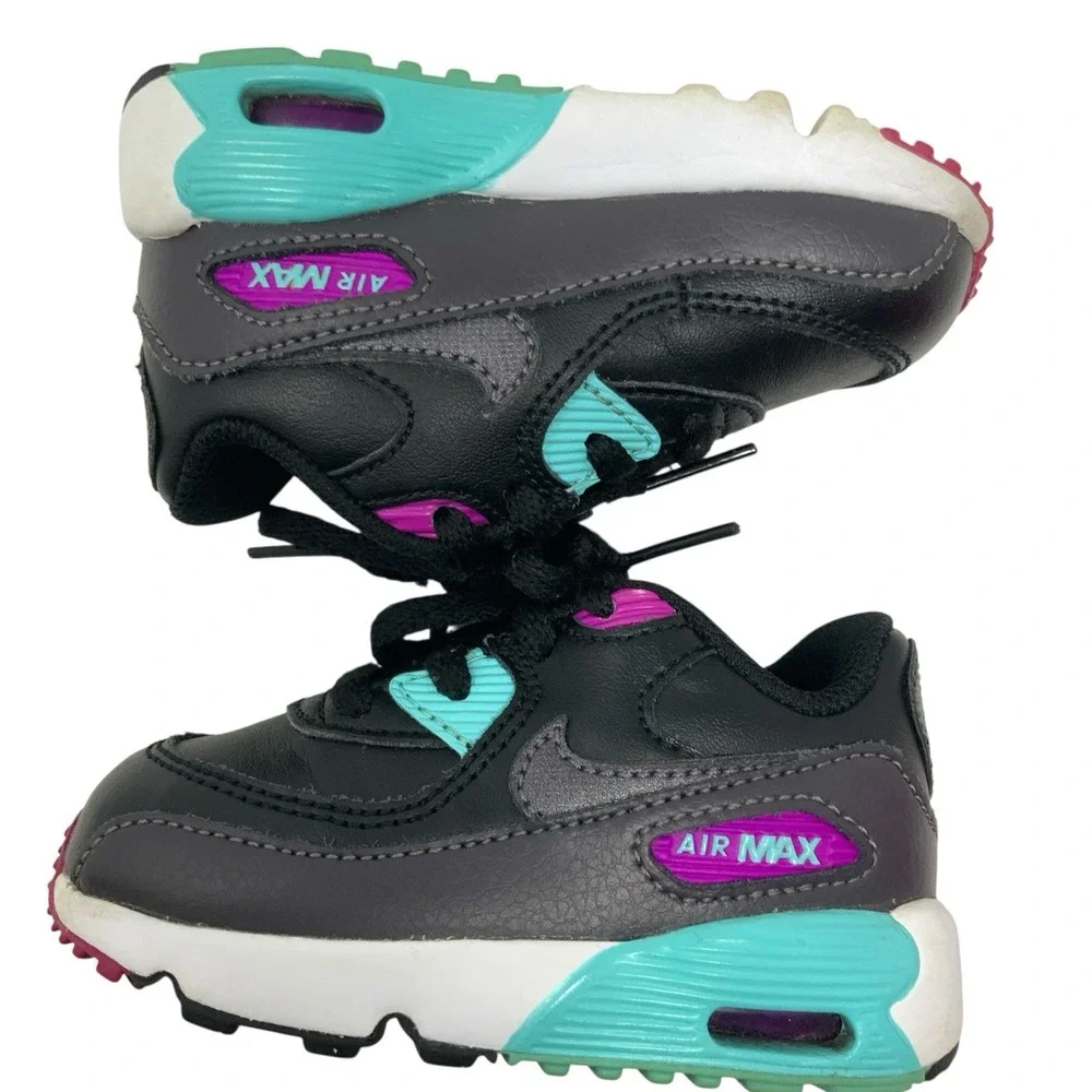 Nike Air Max 90 Shoes S833416-033 5C Toddler Baby Sneaker Shoes Black Pink Multi - Picture 2 of 15